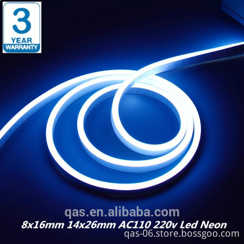 IP67 LED single sided blue color neon tube ac 110 220v with CE&ROHS 8*16mm 14*26mm